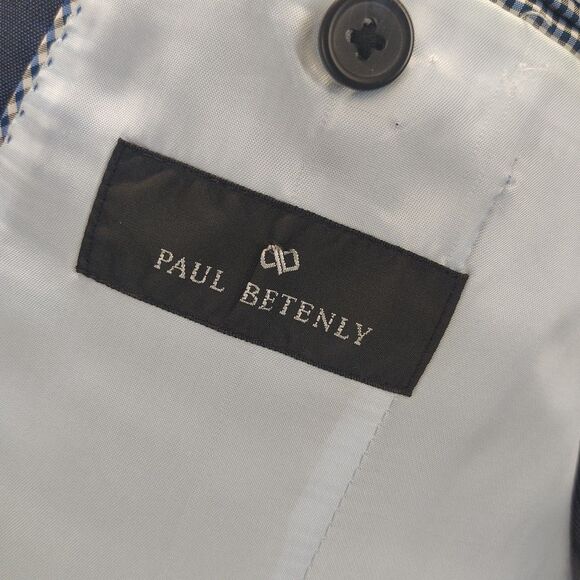 Paul Betenly Filarte Suit Jacket Mens 46R Blue Wool J-Aiden Sport Coat - Picture 3 of 15